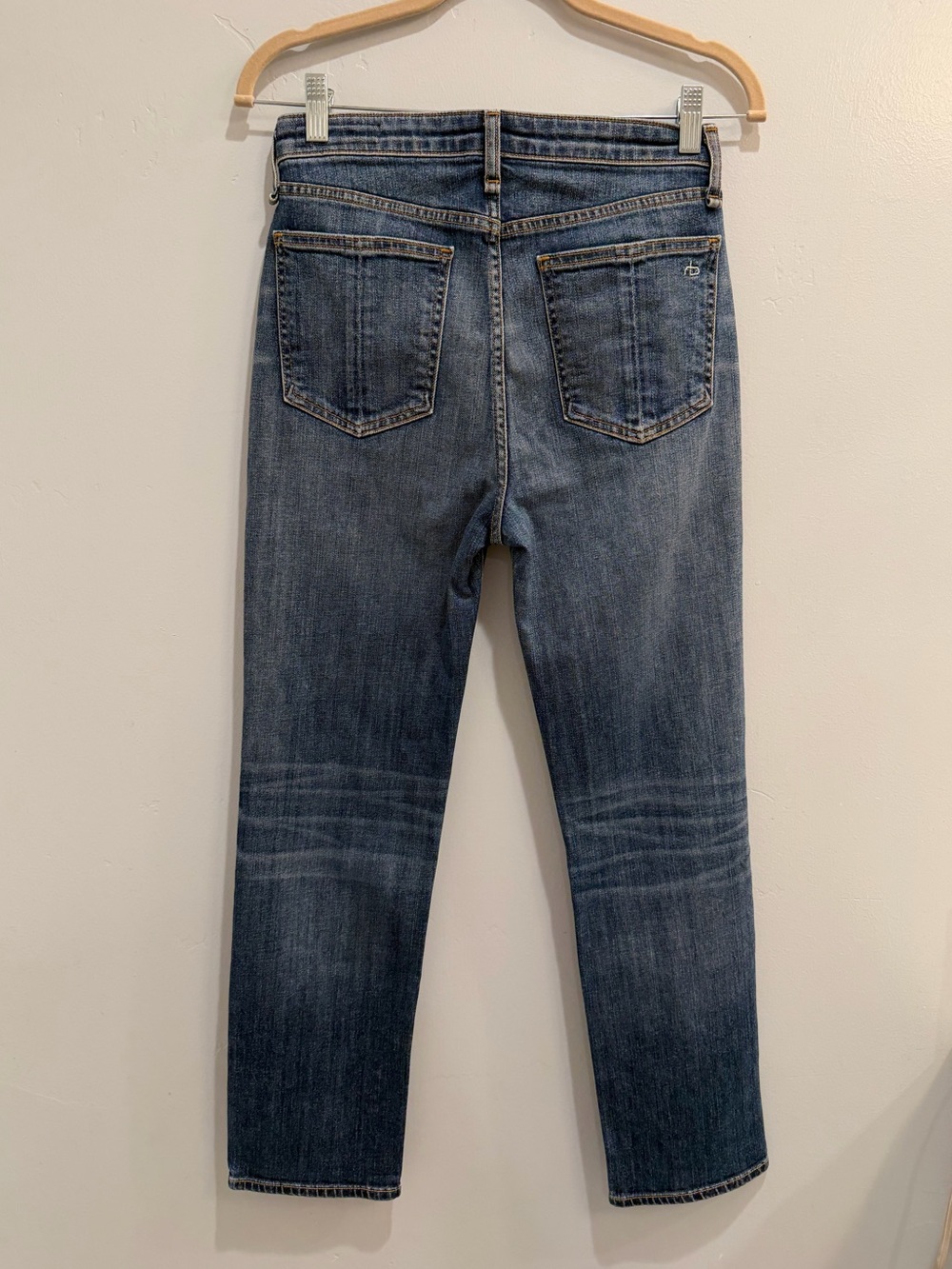 rag & bone Nina High-Rise Ankle Cigarette Jeans Blue Dillon Wash Cropped Size 26 - Picture 6 of 10
